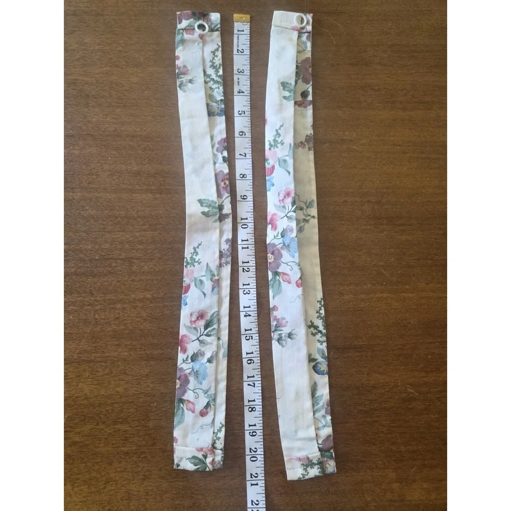 Vtg Croscill English Garden Panels Set Five Piece Curtains Valance Cottagecore